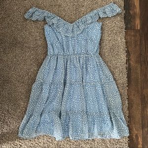 Baby blue leopard dress